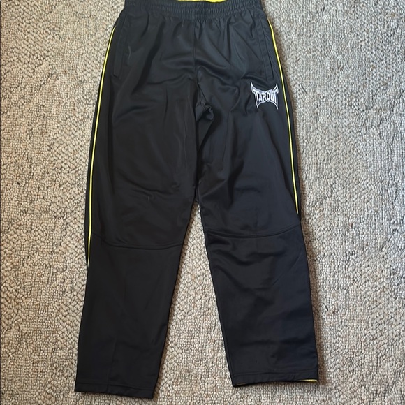 Tapout Black Track Pants with Yellow Trim - Picture 1 of 8